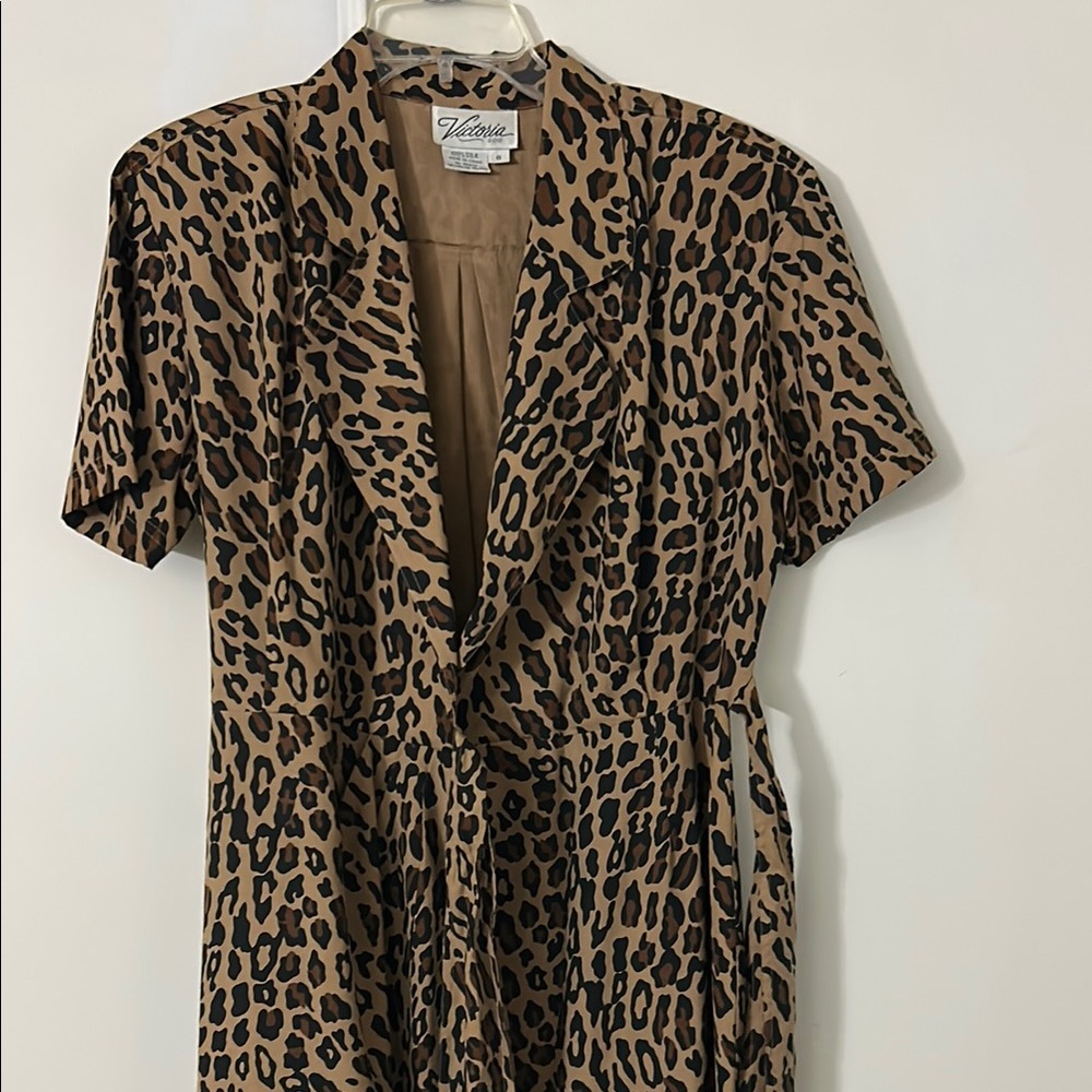 Vintage Leopard Print silk wrap dress